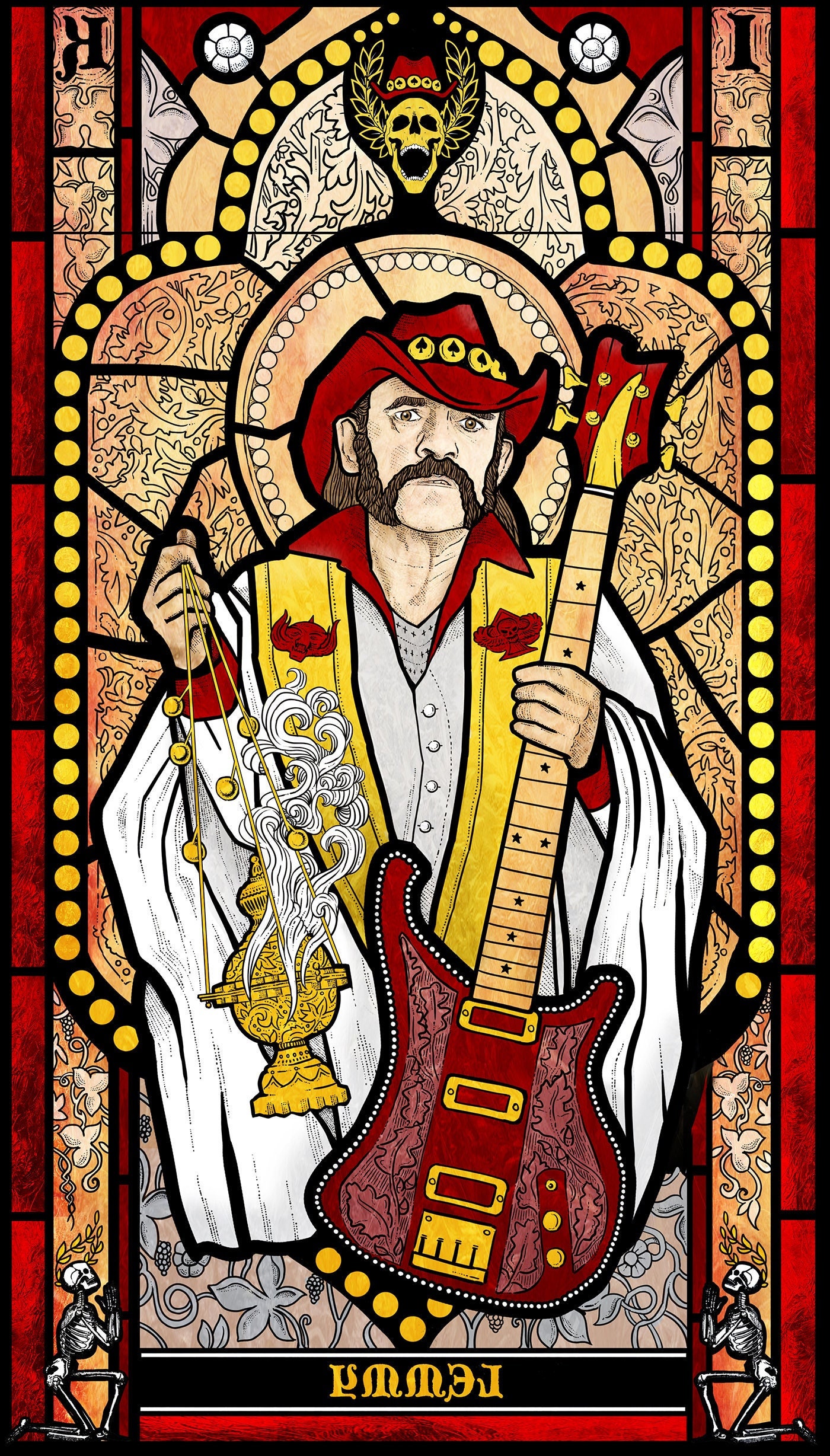 SOLD OUT - Lemmy Motorhead Stained Glass Print - Etsy