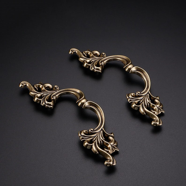 Retro Door Handle Wardrobe Handle Vintage Cabinet Carved - Etsy