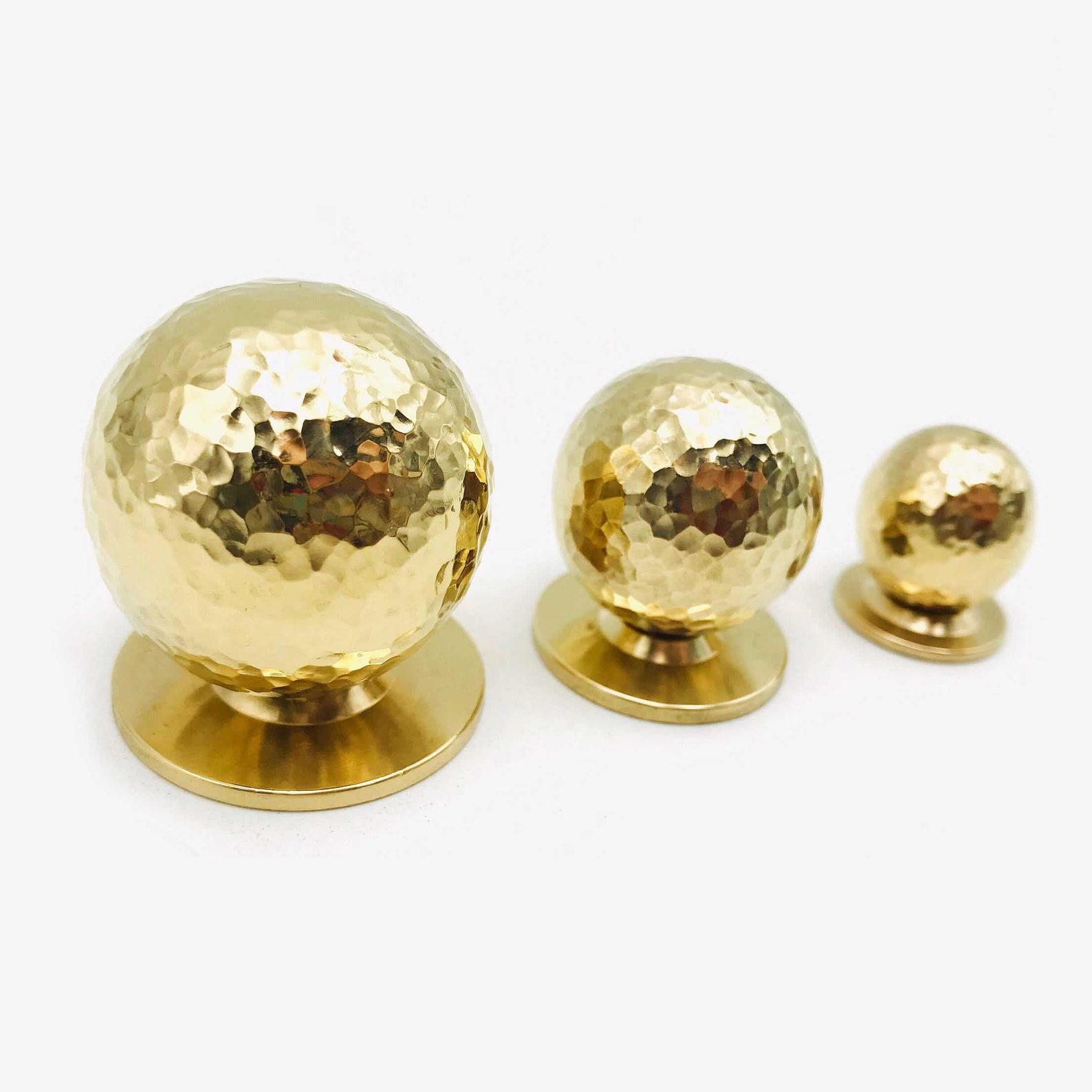 Golden Textured Solid Brass Round Ball with Base Pull&Knobs Etsy
