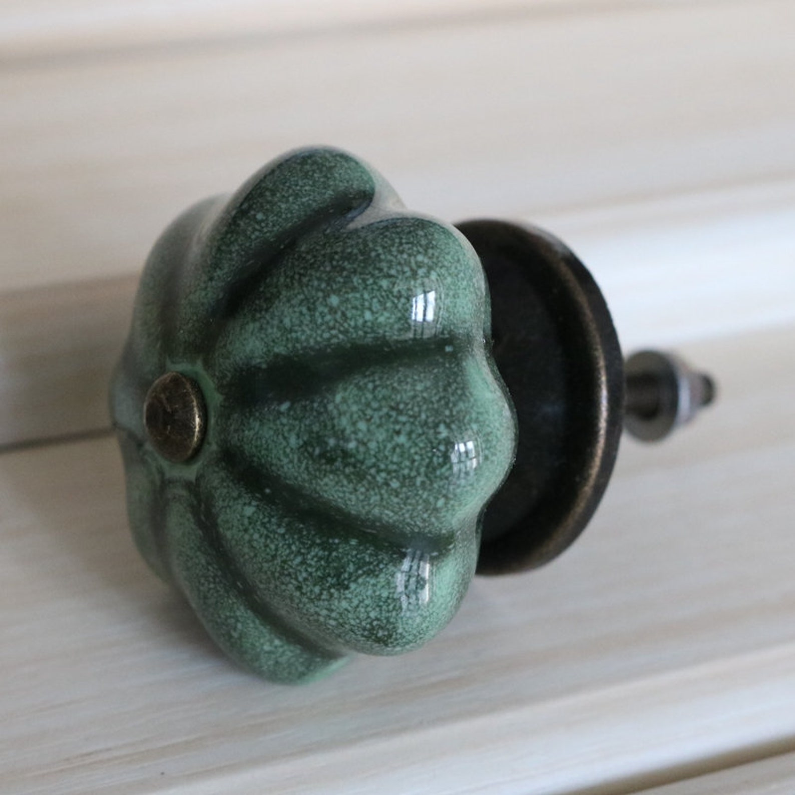 Dark Green Ceramics Knobs Pulls Door Handle Knobs Knobs for Etsy