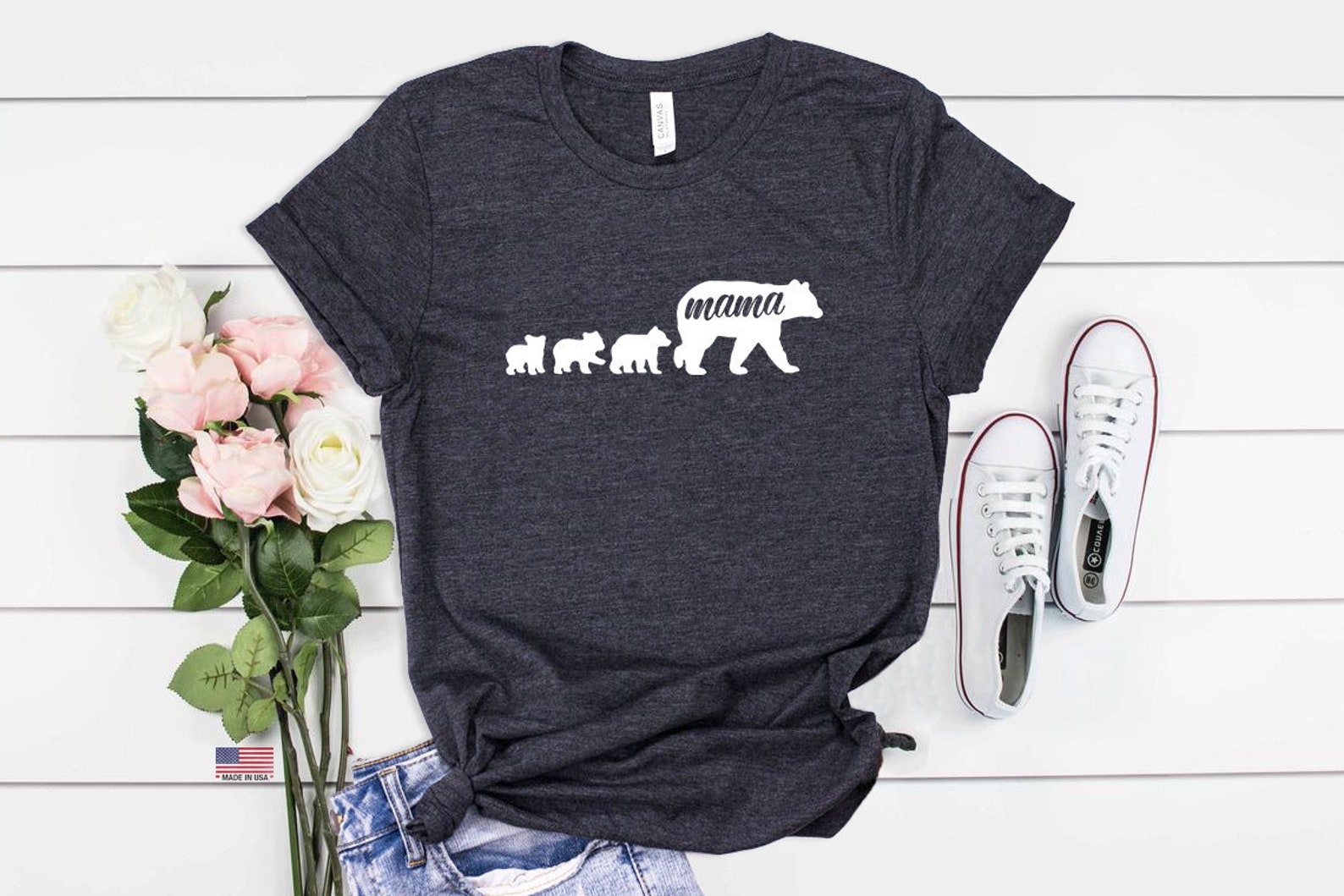 Mama Bear With Cubs Shirt custom mama bear with baby bear | Etsy