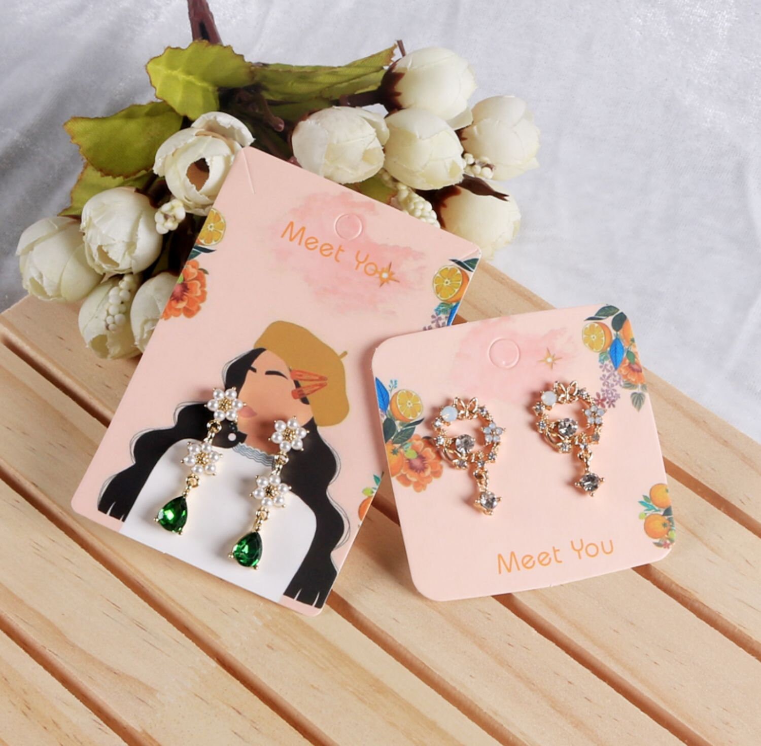 100 Pieces Earring Card/earring Card Punch/earring Card Etsy