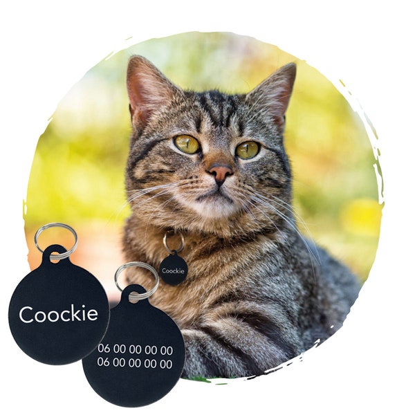 Médaille RONDE pour chat personnalisée