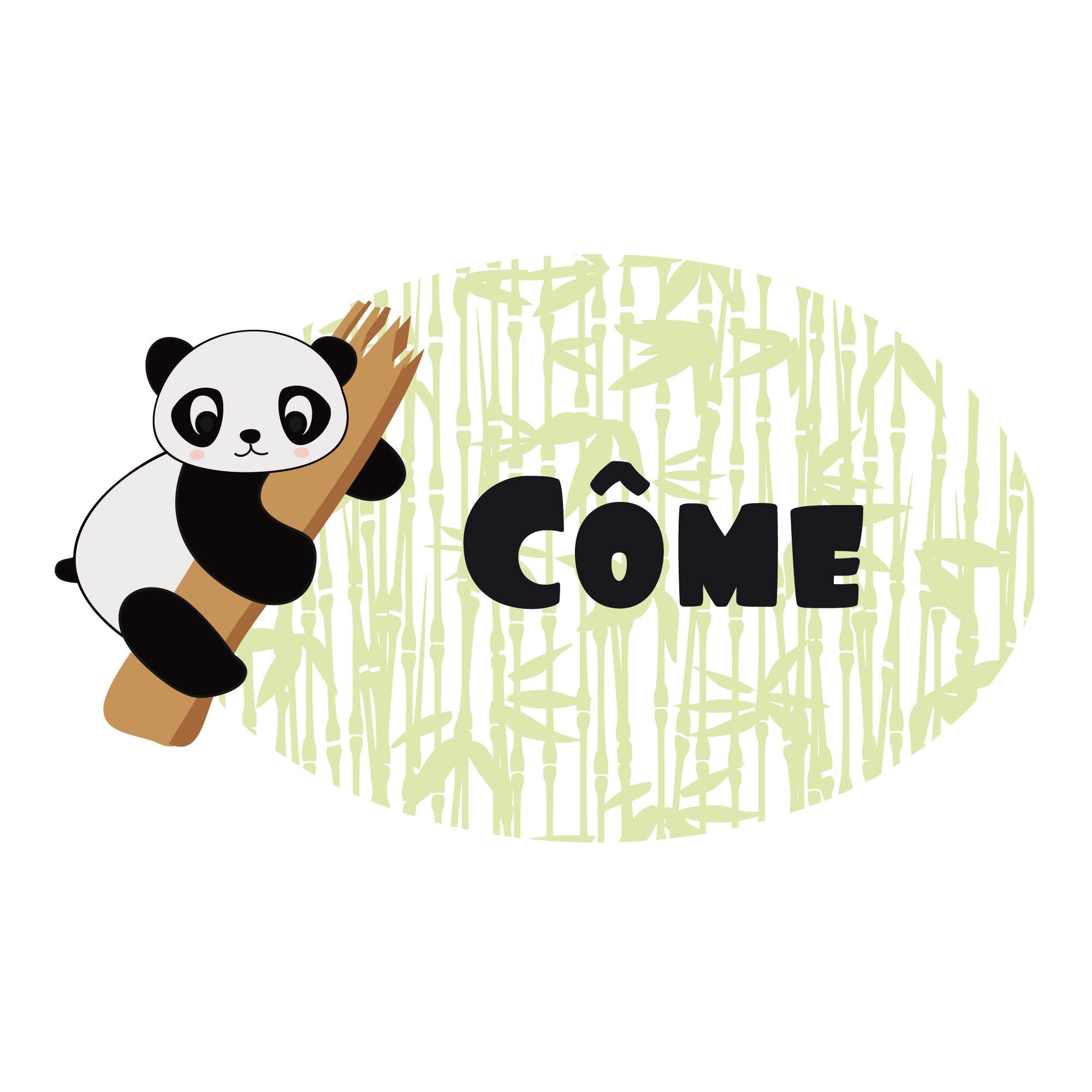 sticker Autocollant Plaque de Porte Pour Enfants Pandi Panda - Idéal Chambre Personnalisable avec Le