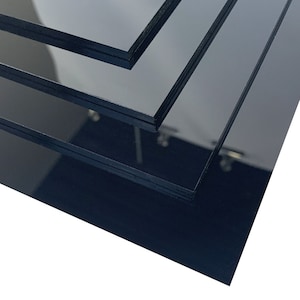 Plaque Plexigglas noir au format A3, A4 ou A5. Épaisseur de 2 mm ou 4 mm. Feuille de verre acrylique. Verre synthétique. Plaque PMMA XT. Plexigglas extrudé image 1