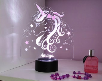 Customizable Unicorn night light, Unicorn lamp, Unicorn decoration, Customizable Unicorn lamp, Unicorn bedside light, Girl decoration.