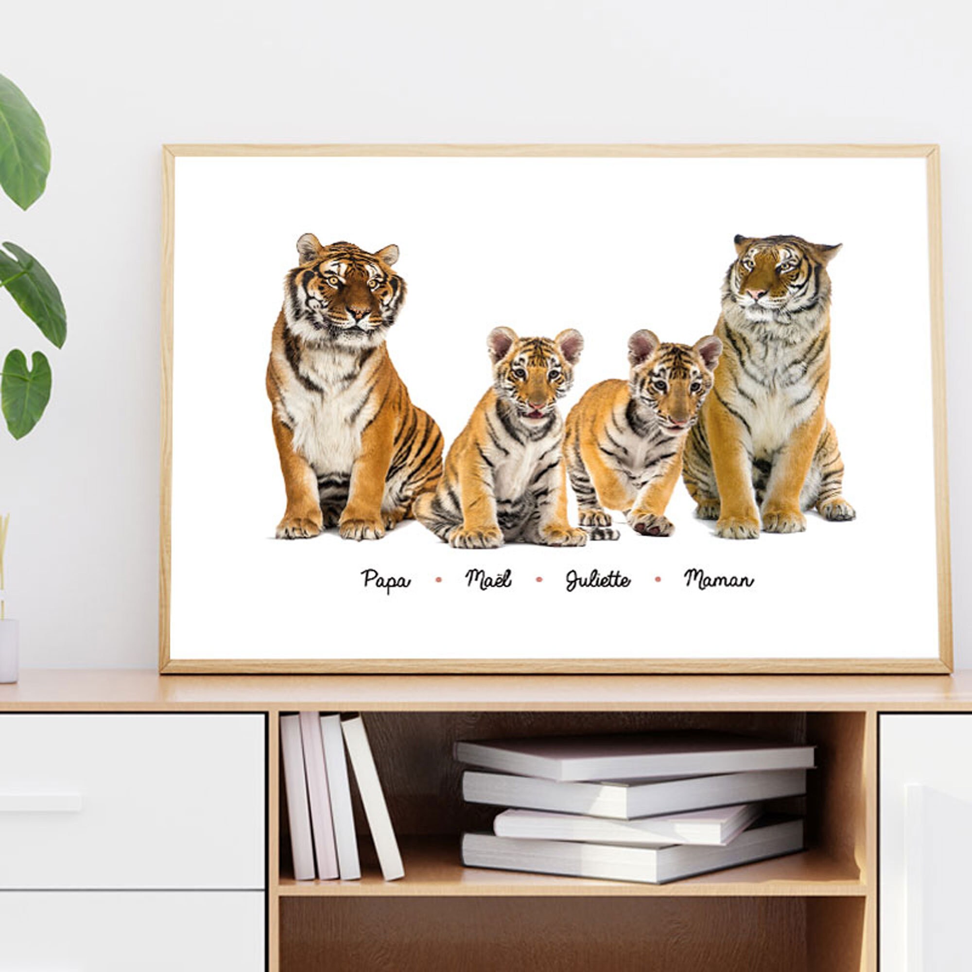 Poster Ma Famille Tigre Personnalisable