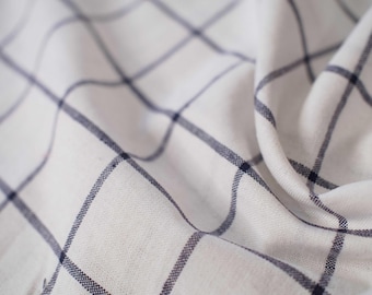 Windowpane Fabric | Yarn Dyed Wovens | Nautical White | 1/2 Yard Increments