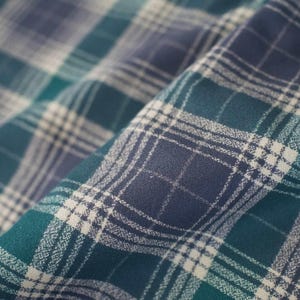 Eucalyptus Mammoth Flannel | Cotton Flannel Fabric | Plaid Fabric | 1/2 Yard Increments