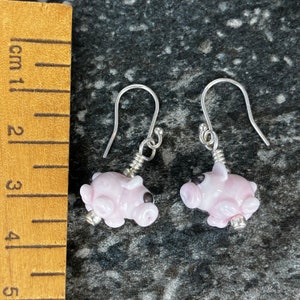 Piggies Handmade Glass Earrings on Sterling Silver Ear Wires image 3