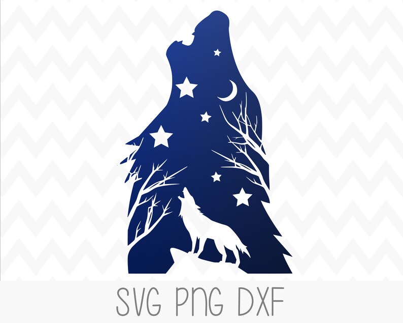 Wolf SVG Howling Wolf svg Wolf Howling at Moon svg For Etsy
