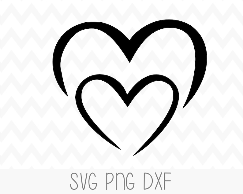 Double Love Heart SVG File svg 2 Hearts svg For Cricut | Etsy