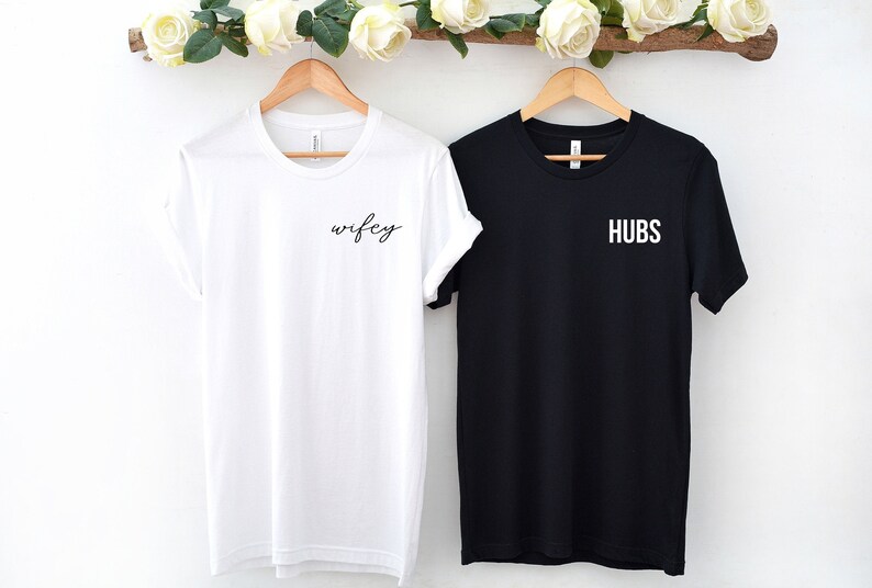 Wife Hubs T Shirts, Just Married Shirt, Wifey and Hubs T Shirt, Wedding Gifts, Couple Shirt, Gift For Couple, Newlywed, Anniversary Gifts
