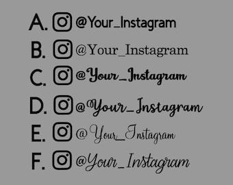 Instagram Decal, Instagram car sticker, Instagram car decal, Custom made username, waterproof vinyl,  car and window sticker, social media