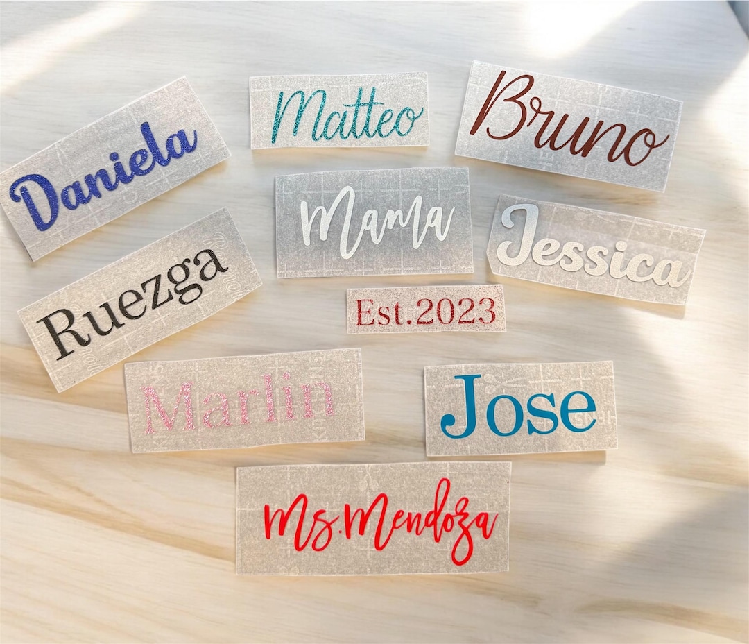Iron on vinyl | iron on transfer | personalized name | heat transfer vinyl Fabric T-Shirts