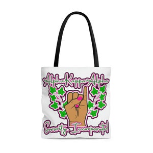 AKA Tote Bag | Alpha Kappa Alpha Bag| AKA | Pretty  | 1908 | Ivy | Aka Bag | Sorority Gifts | J15 | Pink And Green