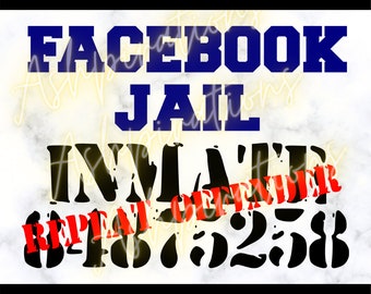 SVG de preso de Facebook: Archivo de corte de Cricut (descarga digital)