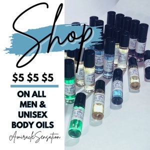 Men & Unisex Body Oils | Pure Oil | 1/3 Oz Roll On Fragrances | Uncut Body Oil | Designer Type Cologne | Most Popular Brands | Best Sellers