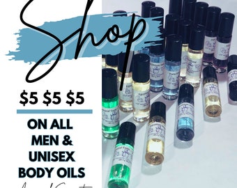 Men & Unisex Body Oils | Pure Oil | 1/3 Oz Roll On Fragrances | Uncut Body Oil | Designer Type Cologne | Most Popular Brands | Best Sellers