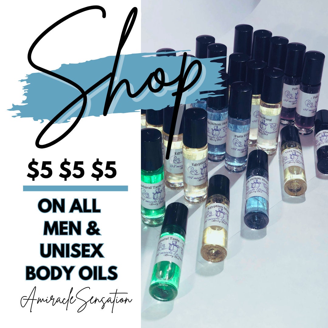 Men & Unisex Body Oils | Pure Oil | 1/3 Oz Roll On Fragrances | Uncut Body Oil | Designer Type Cologne | Most Popular Brands | Best Sellers