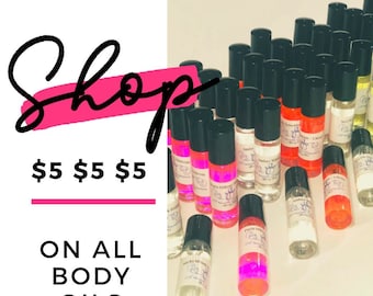 Women Body Oils | Pure Oil | 1/3 Oz Roll On Fragrances | Uncut Body Oil | Designer Type Perfume | Most Popular Brands | Best Sellers