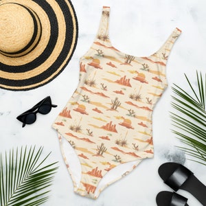 Desert Bikini, One-Piece Swimsuit, High Waisted Swimsuit, Western Women&#39;s Swimwear, Vacation Must Haves, Western Swimsuit