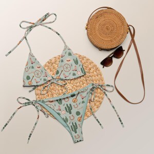 Western Cowgirl String Bikini Set | Cactus Cowgirl Bikini | Bachelorette Bikini | Trendy Western Swim