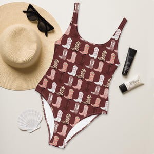 Western Cowgirl One Piece Swimsuit | Western Swimwear | Cowgirl Swimsuit | Bachelorette One Piece | Festival Swimwear | Bold Swimwear