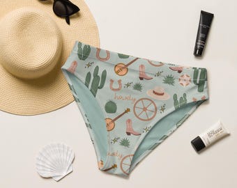Slip bikini a vita alta stile cowgirl western / Solo slip bikini / Slip da bagno a vita alta / Costumi da bagno da cowgirl / Slip bikini western