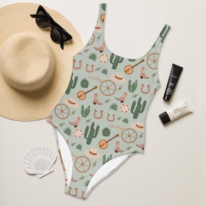Western Cowgirl One Piece Swimsuit | Western Swimwear | Cowgirl Swimsuit | Bachelorette One Piece | Bold Swimwear | Festival Swimwear