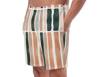Men's striped Swim Trunks, Men's Swim Shorts, Men Clothing, Men's Boho Swim