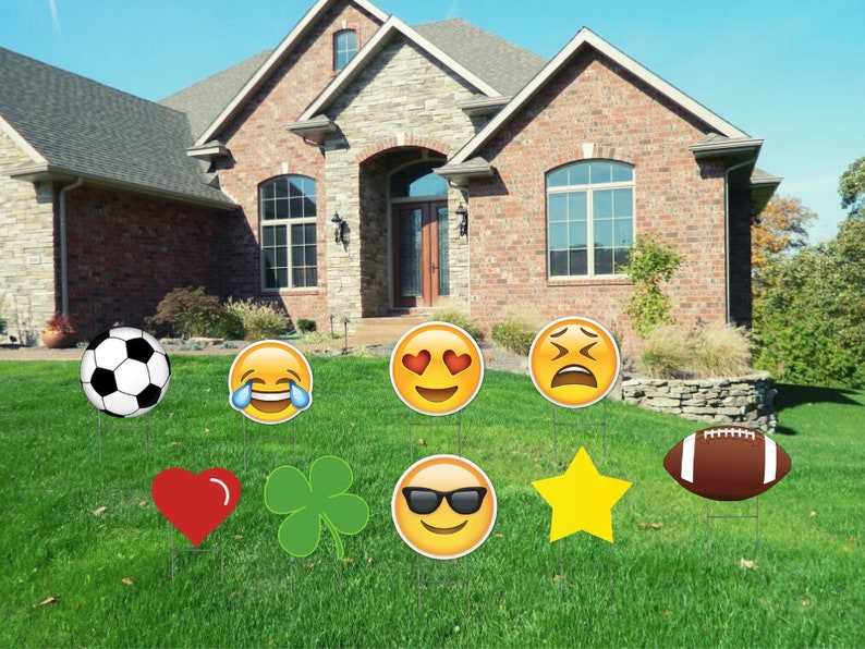 12 Cutout Emojis/Pictures for Lawn REQUEST AN EMOJI Etsy