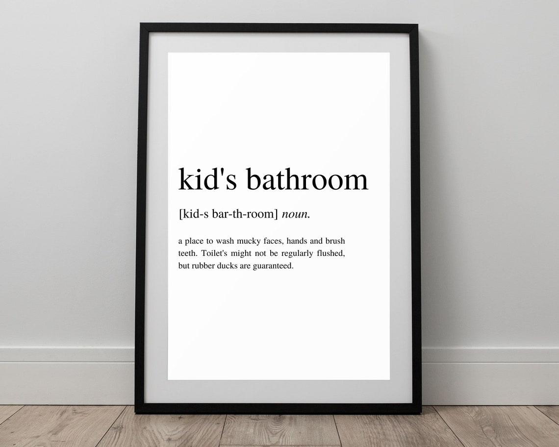 Kids Bathroom Prints Set of 3 Bathroom Definition Splish Etsy UK