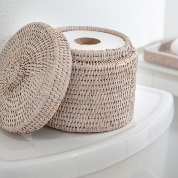 Artifacts Rattan™ Round Single Tissue Roll Box