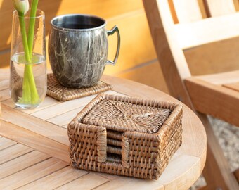 Artifacts Rattan™ Square Coasters - 7 piece set