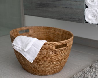 Artifacts Rattan™ Laundry Basket with Cutout Handles