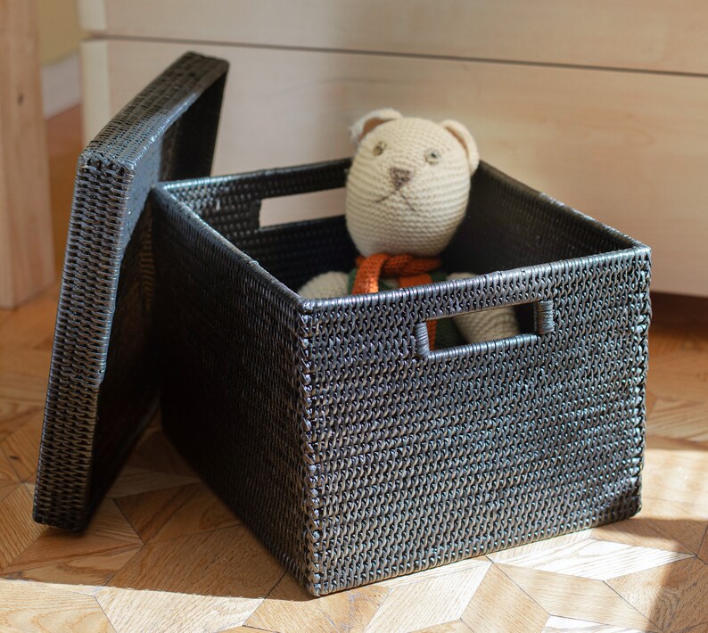 rattan toy box with lid