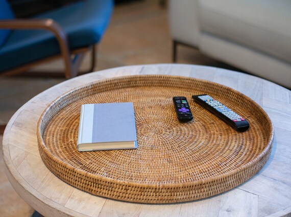 Artifacts Rattan Round Ottoman Tray Ireland Artifacts Rattan Round Ottoman Tray, Saboga Round Ottoman Coffee Table Trays