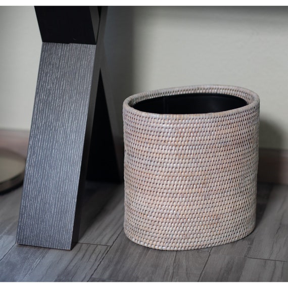 Artifacts Rattan™ Oval Waste Basket With Metal Liner 