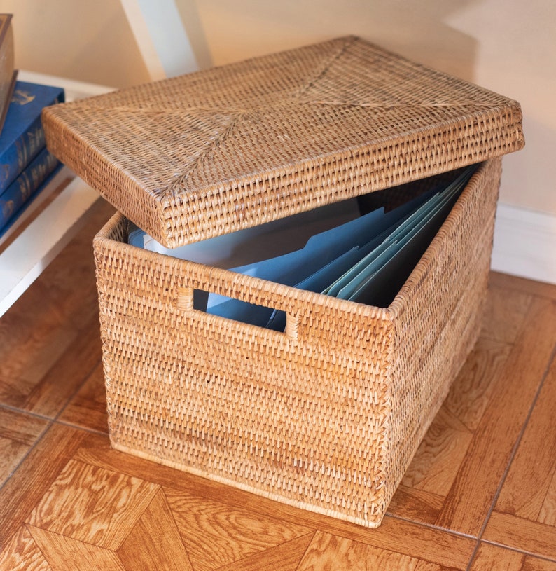 Artifacts Rattan™ Storage Box With Lid Letter File Etsy