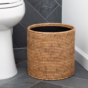 Artifacts Rattan™  Round Waste Basket with Metal Liner