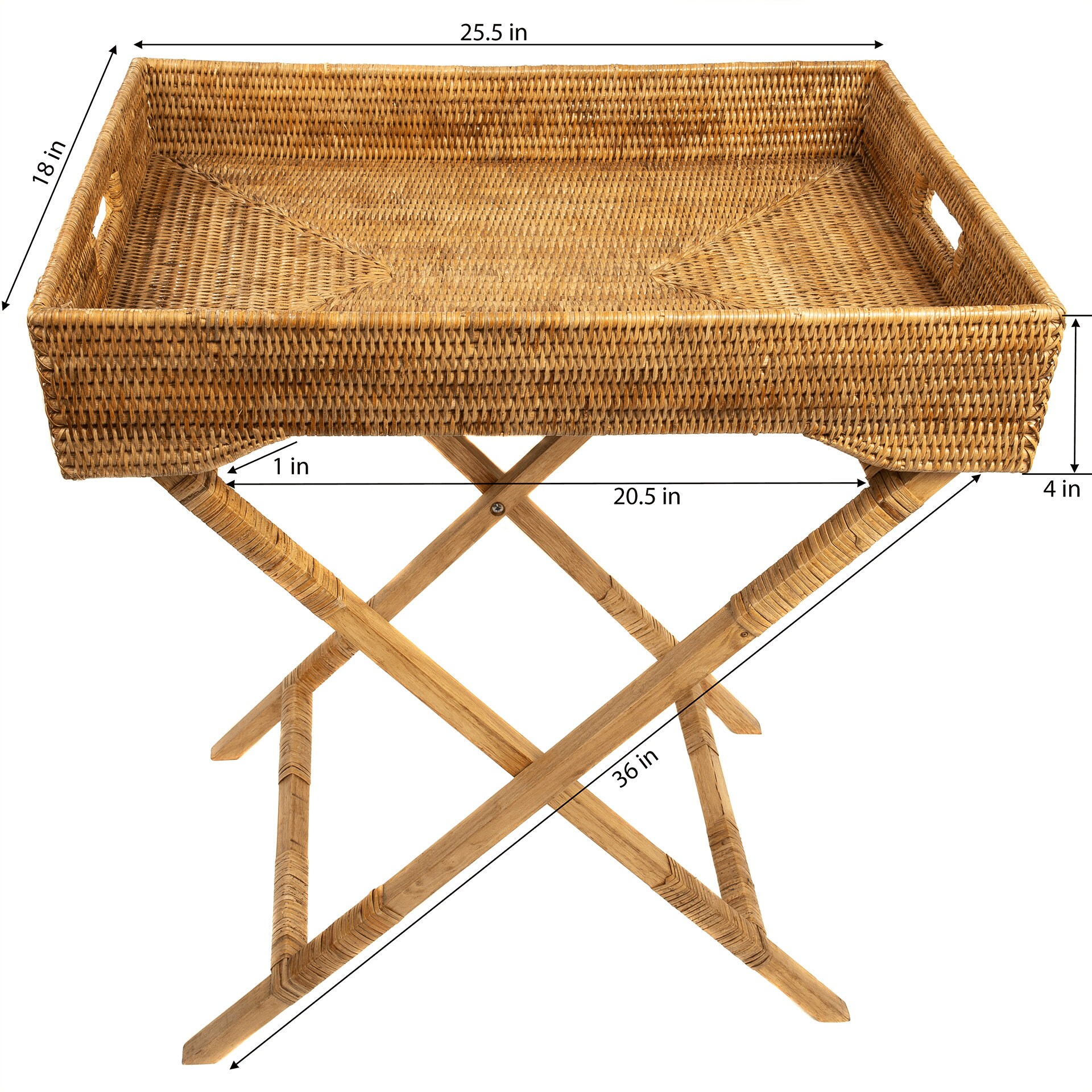 Artifacts Rattan Butler Tray Table Etsy UK