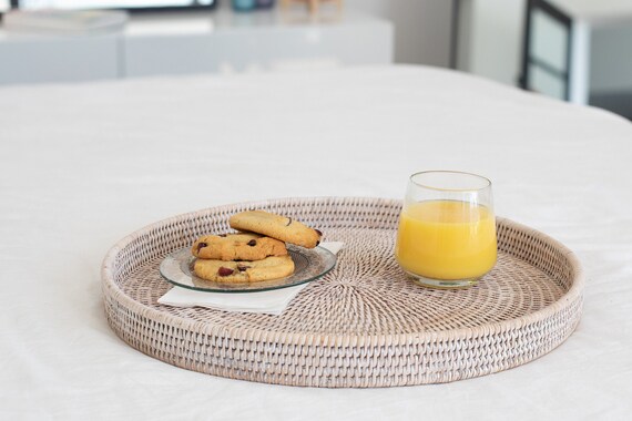 Artifacts Rattan Round Serving Ottoman Tray Ireland Artifacts Rattan Round Serving, Saboga Round Ottoman Coffee Table Trays