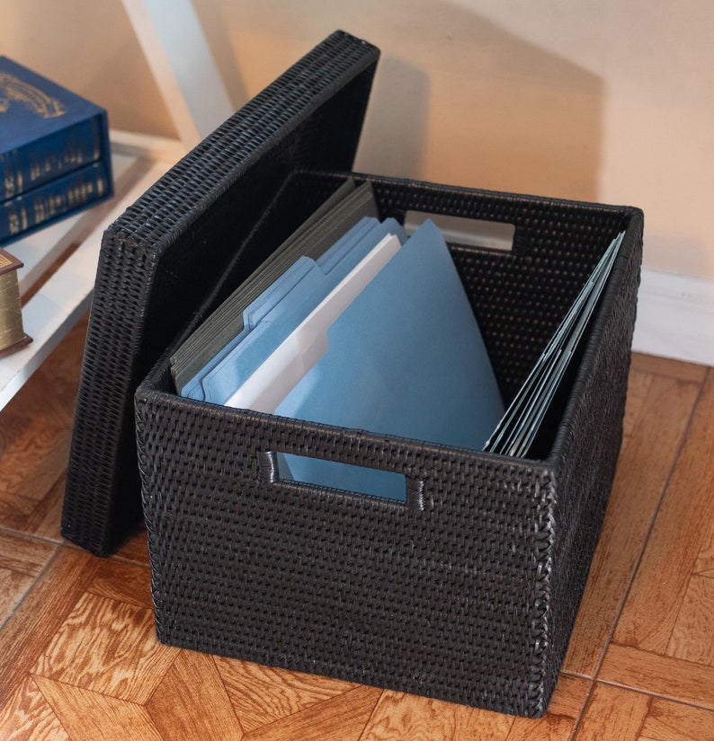 Artifacts Rattan™ Storage Box With Lid Letter File Etsy