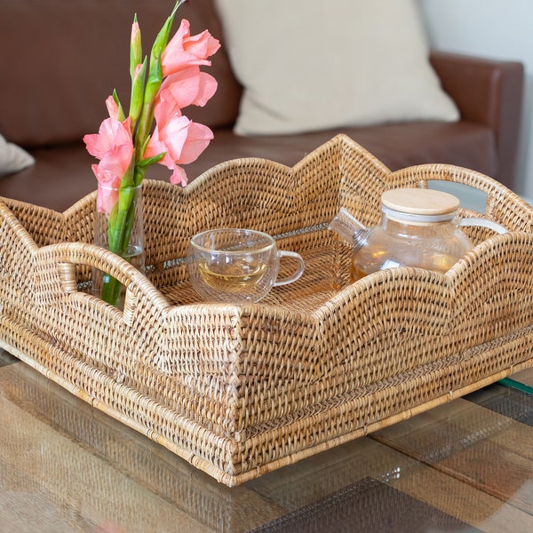 Artifacts Rattan™  Scallop Collection Shelf Basket