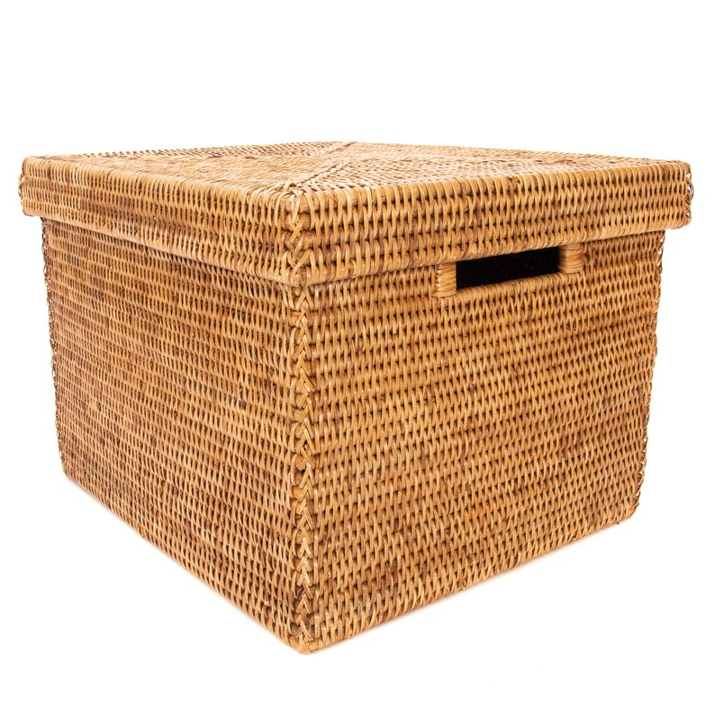 rattan toy box with lid