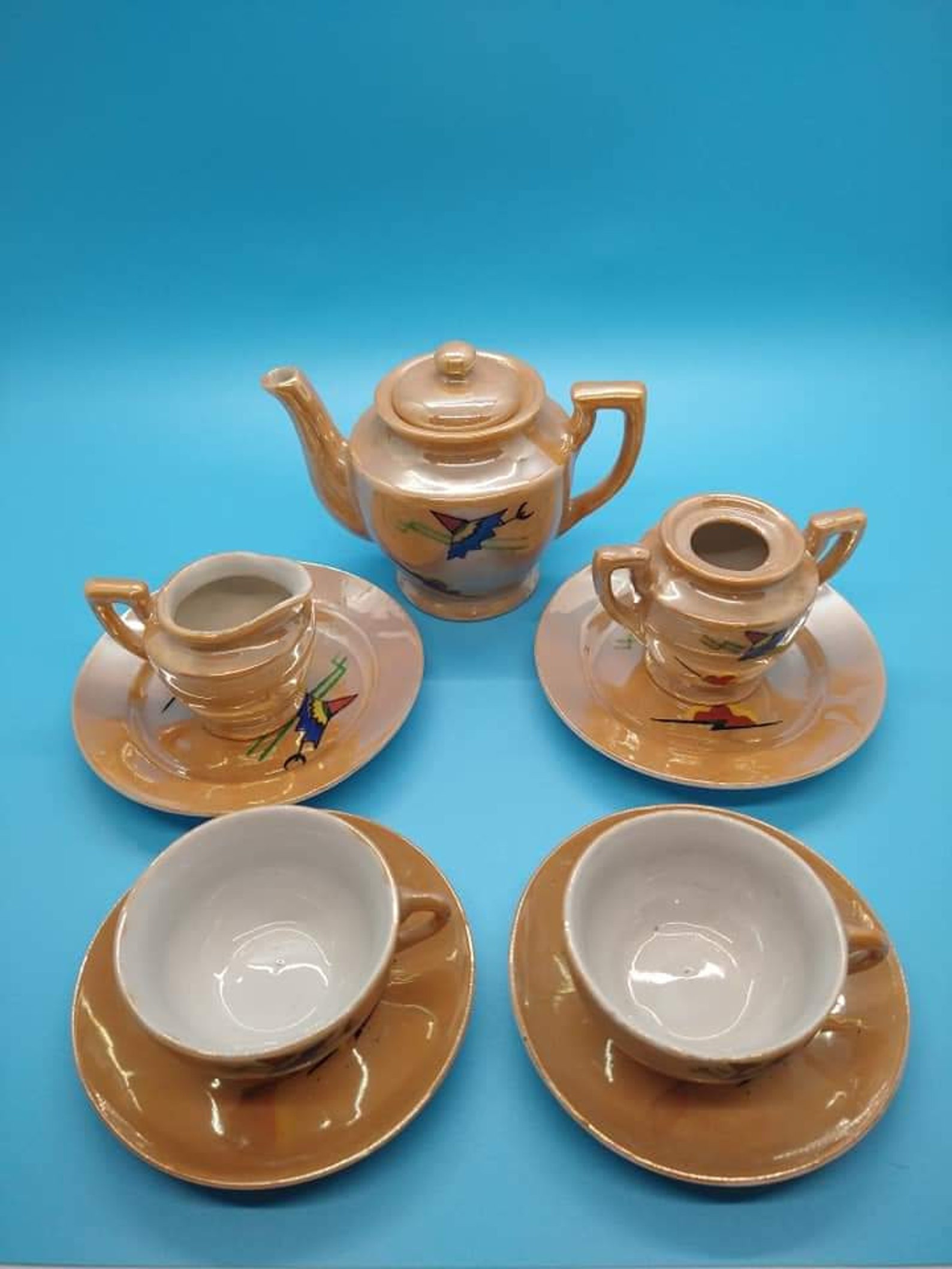 Antique childs tea set by Lusterware Etsy