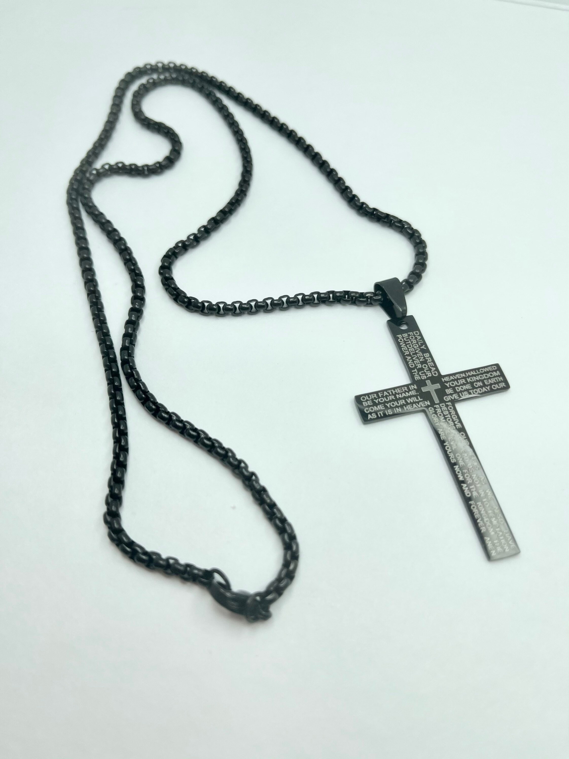 Cross Pendant Gold Silver Black Stainless Steel Necklace 18k Etsy UK