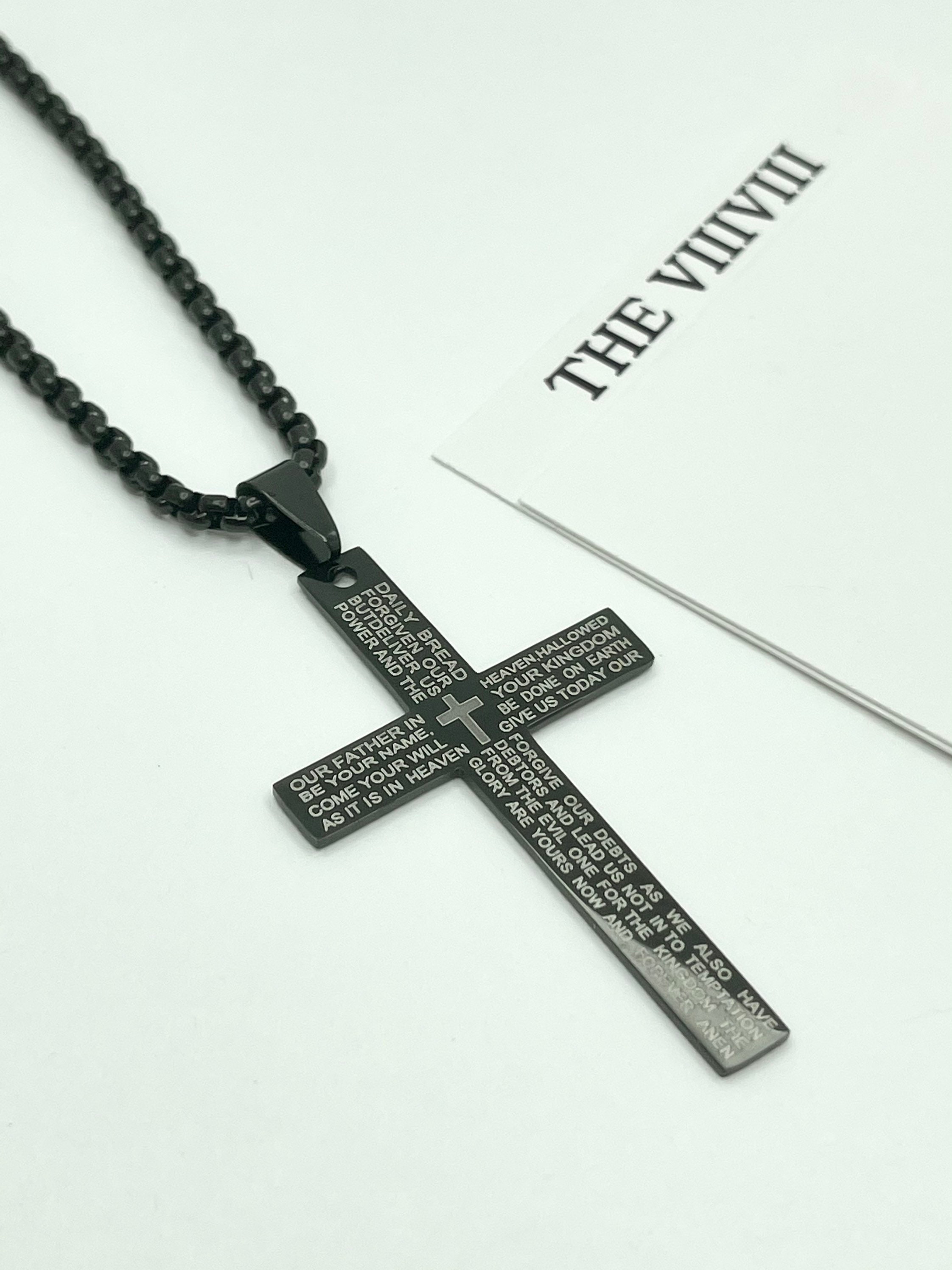 Cross Pendant Gold Silver Black Stainless Steel Necklace 18k Etsy UK