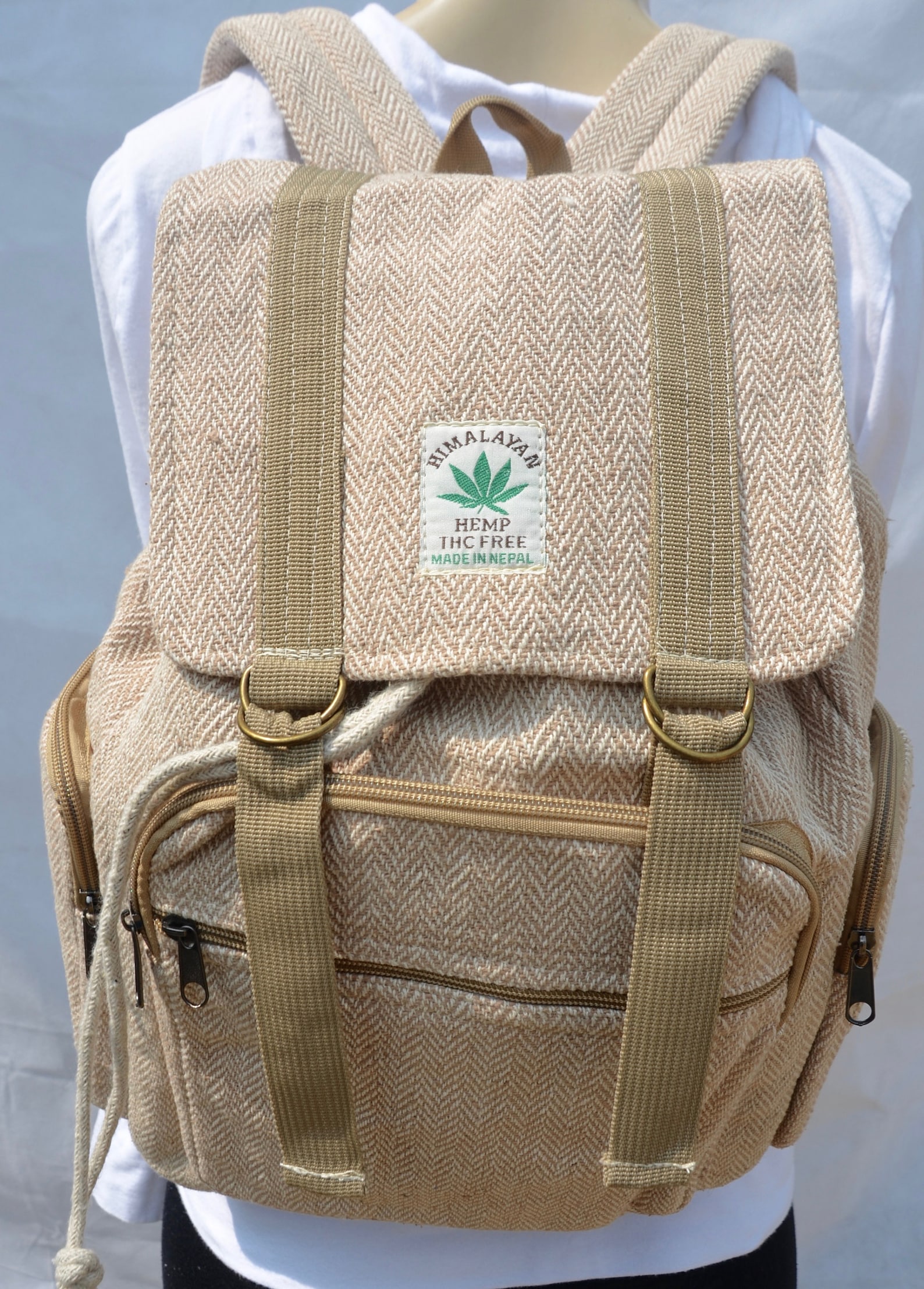 Large Hemp Backpack Satchel Style Etsy